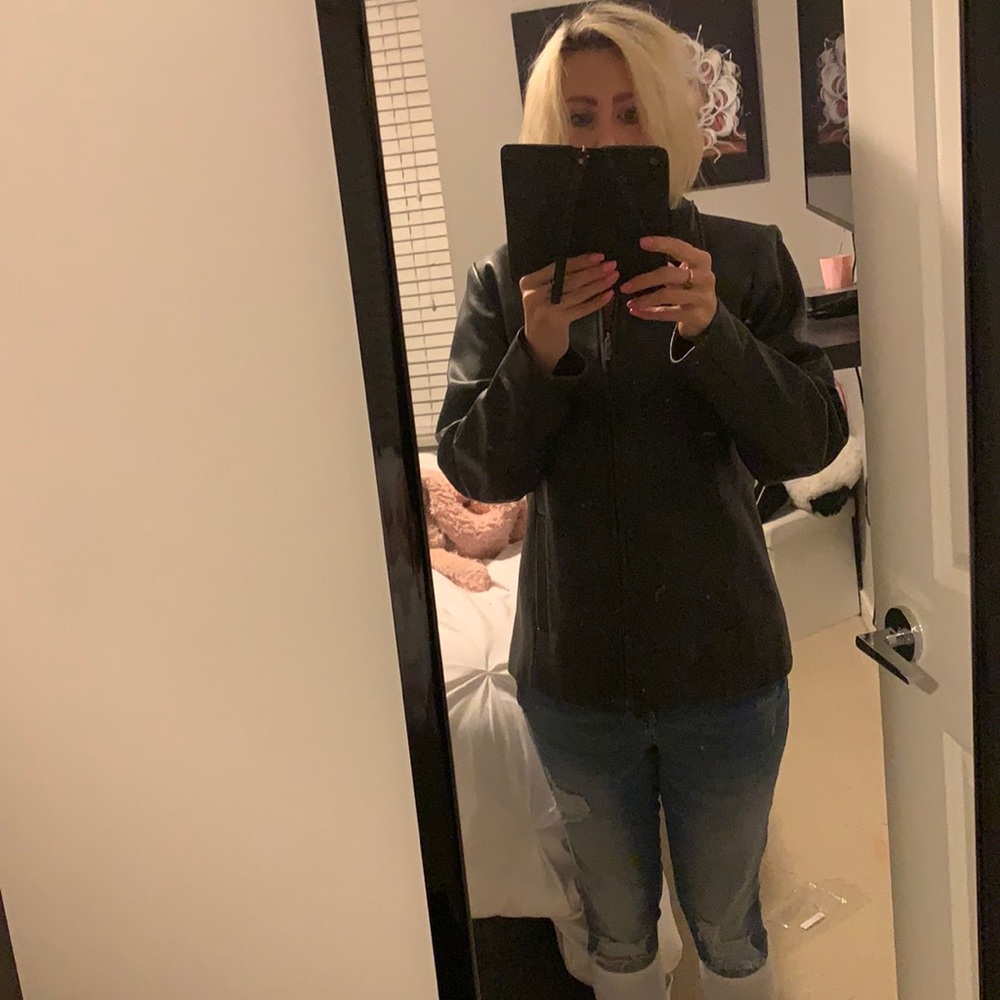 Black leather esprit jacket size is small